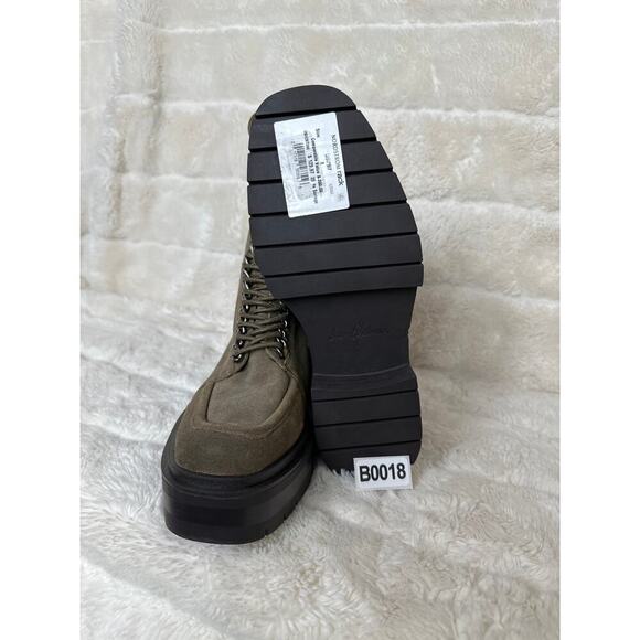 Sam Edelman 8 Lovrin Combat Lug Sole Festival Chunky Lace Up Bootie Suede Olive - Picture 4 of 4